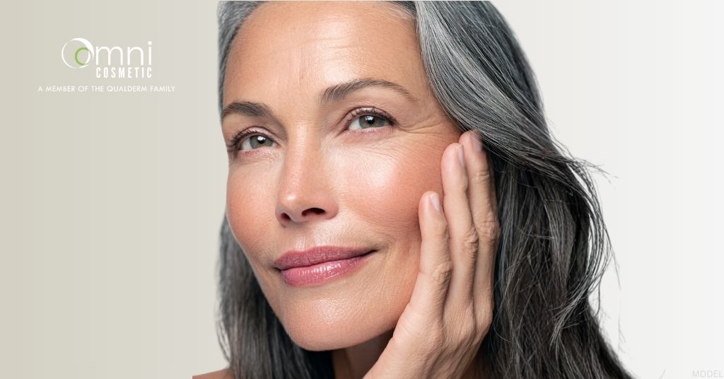 Woman with rejuvenated face. (Model)